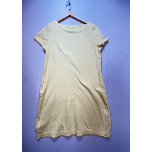 Talbots T-Shirt Dress Womens XLp Butter Yellow Cotton Dress Casual Pullover - Picture 3 of 8